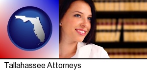 Tallahassee, Florida - a young, female attorney in a law library